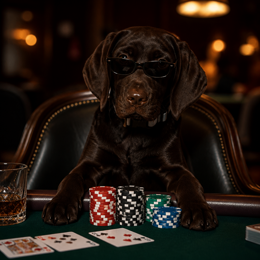 Hazel at the poker table